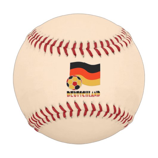 ドイツ国旗とサッカーボールグレイ縁ど 野球ボール (正面)
