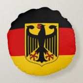 ドイツ国旗とドイツ旅行、休日/スポーツファン ラウンドクッション (裏面)