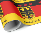 ドイツ国旗とハートドイツ/スポーツドイツランド ラッピングペーパー (ロールコーナー)