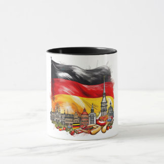 ドイツ国旗とランドマークのマグカップ – 文化アイコン マグカップ