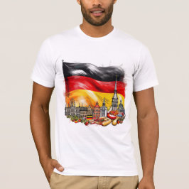 ドイツ国旗とランドマークTシャツ Tシャツ