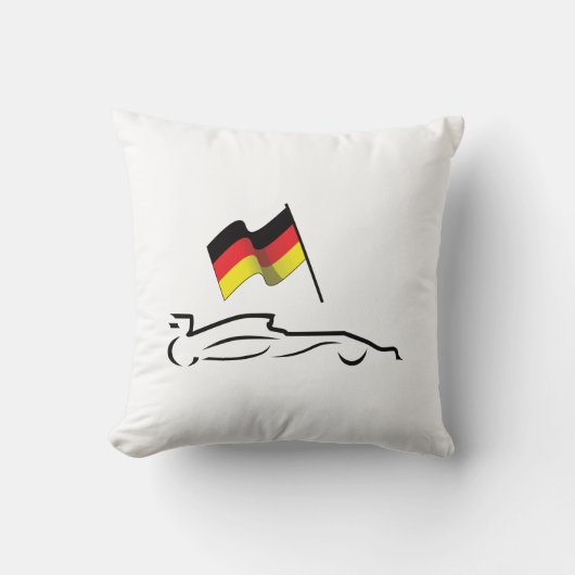 ドイツ国旗とレーシングカーの線画 クッション (正面)