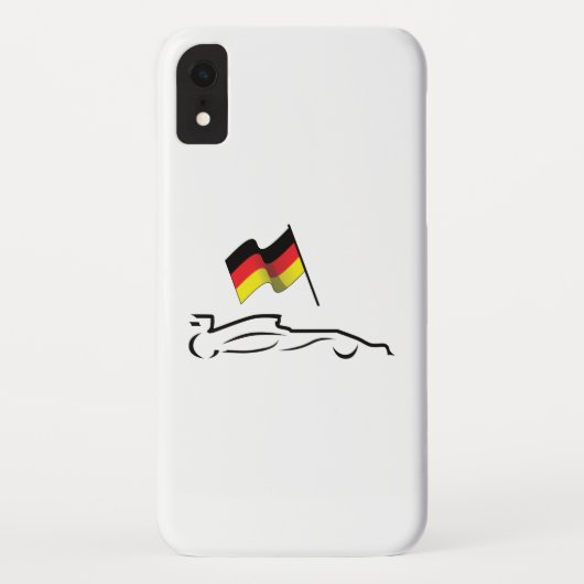 ドイツ国旗とレーシングカーの線画 Case-Mate iPhoneケース (裏面)