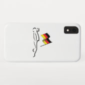 ドイツ国旗とレーシングカーの線画 Case-Mate iPhoneケース (裏面(横))