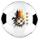 ドイツ国旗と四つの金の星を持つサッカーボール サッカーボール (回転)