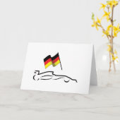 ドイツ国旗のあるレースカーラインスケッチ カード (黄色い花)