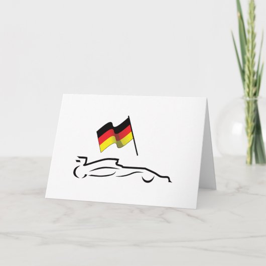 ドイツ国旗のあるレースカーラインスケッチ カード (正面)