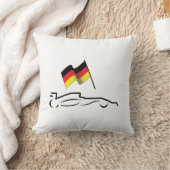 ドイツ国旗のあるレースカーラインスケッチ クッション (ブランケット)