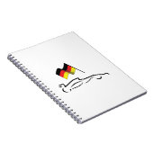 ドイツ国旗のあるレースカーラインスケッチ ノートブック (右側)