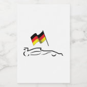 ドイツ国旗のあるレースカーラインスケッチ フードラベル (シングルラベル)