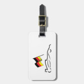 ドイツ国旗のあるレースカーラインスケッチ ラゲッジタグ (正面縦)