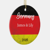ドイツ国旗のオーナメント、パーソナライズされたドイツ セラミックオーナメント (右)