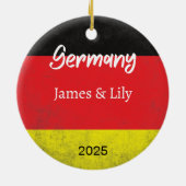 ドイツ国旗のオーナメント、パーソナライズされたドイツ セラミックオーナメント (裏面)
