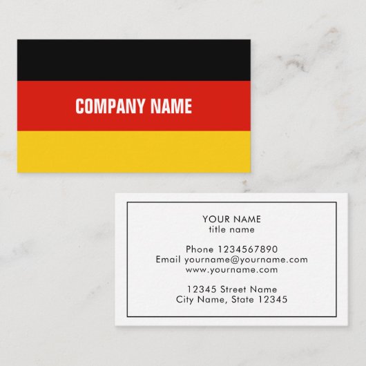 ドイツ国旗のカスタム名刺テンプレート 名刺 (正面/裏面)