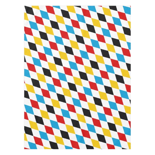 ドイツ国旗のカラーズブルーダイヤモンドオクトーバーフェスト テーブルクロス (正面)