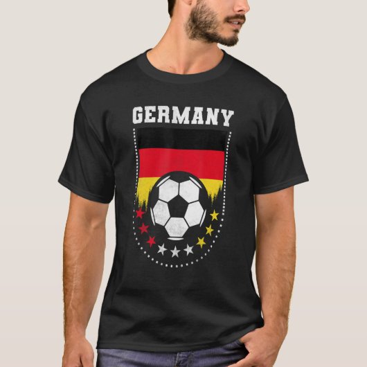 ドイツ国旗のサッカーファン Tシャツ (正面)