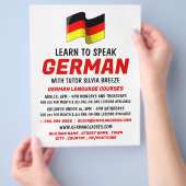 ドイツ国旗のデザイン、ドイツ語コース広告 チラシ (手)