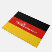 ドイツ国旗のドアマットとドイツ歓迎文字 ドアマット (アングル)