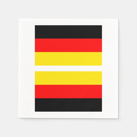 ドイツ国旗のナップキン スタンダードカクテルナプキン (正面)