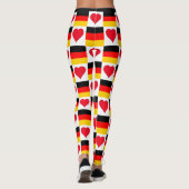 ドイツ国旗のハートパターン愛国的なドイツプライド レギンス (裏面)