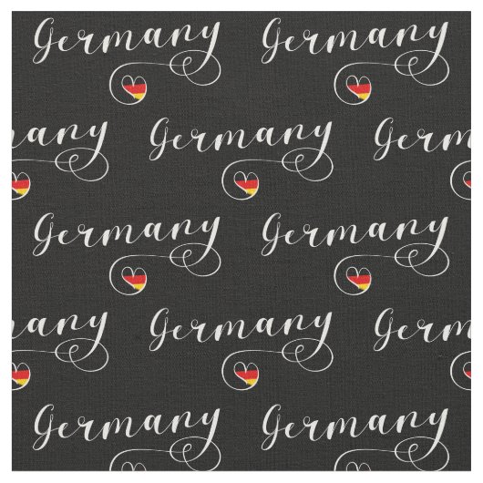 ドイツ国旗のハート、ドイツ ファブリック (クローズアップ)