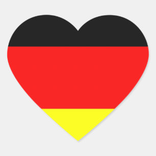 ドイツ国旗のハート ハートシール