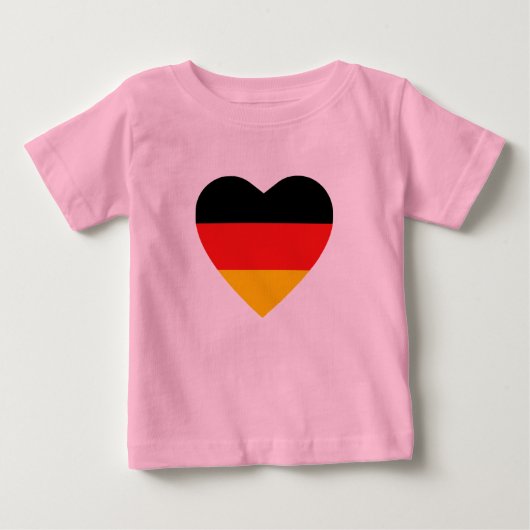 ドイツ国旗のハートTシャツ ベビーTシャツ (正面)