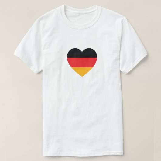 ドイツ国旗のハートTシャツ Tシャツ (デザイン正面)