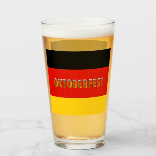 ドイツ国旗のビールフェスティバルオクトーバーフェスト タンブラーグラス (ドリンク正面)