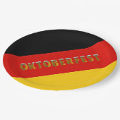 ドイツ国旗のビールフェスティバルオクトーバーフェスト ペーパープレート (アングル)