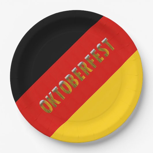 ドイツ国旗のビールフェスティバルオクトーバーフェスト ペーパープレート (正面)