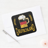 ドイツ国旗のビール愛好家オクトーバーフェスト スクエアシール (封筒)