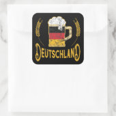 ドイツ国旗のビール愛好家オクトーバーフェスト スクエアシール (バッグ)