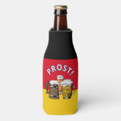ドイツ国旗のプロスト漫画応援ビール ボトルクーラー (ボトル正面)