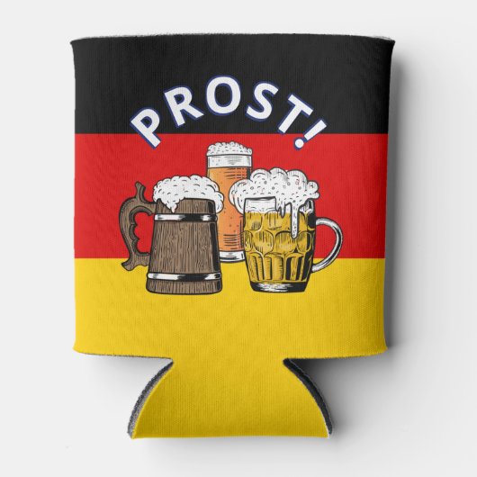 ドイツ国旗のプロスト漫画応援ビール 缶クーラー (正面)