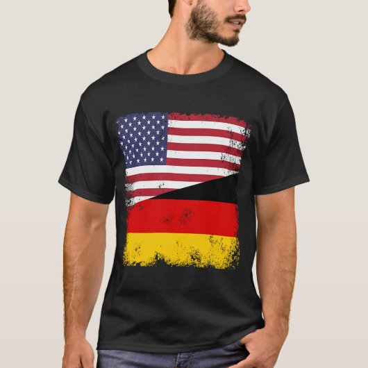 ドイツ国旗のヴィンテージドイツ(USA) Tシャツ (正面)