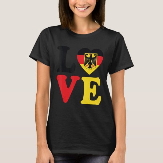 ドイツ国旗の伝統男性へ女子B Tシャツ (正面)