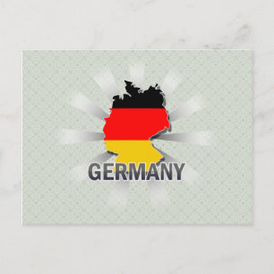 ドイツ国旗の地図2.0 ポストカード