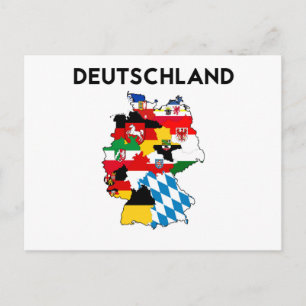 ドイツ国旗の地図 ポストカード