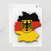 ドイツ国旗の地図 ポストカード (正面/裏面)