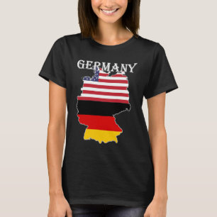 ドイツ国旗の地図USA祖先 Tシャツ