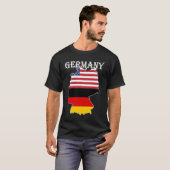 ドイツ国旗の地図USA祖先 Tシャツ (正面フル)