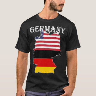 ドイツ国旗の地図USA祖先 Tシャツ