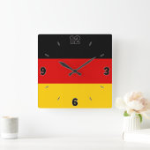 ドイツ国旗の愛国心 スクエア壁時計 (ホーム)