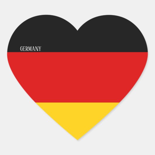 ドイツ国旗の愛国心 ハートシール (正面)