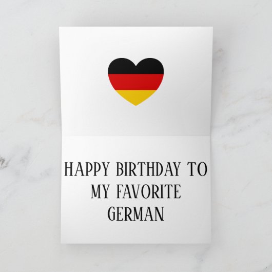 ドイツ国旗の愛国的誕生日 カード (内部)