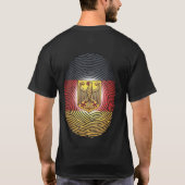 ドイツ国旗の指紋と鷲の紋章Tシャツ Tシャツ (裏面)