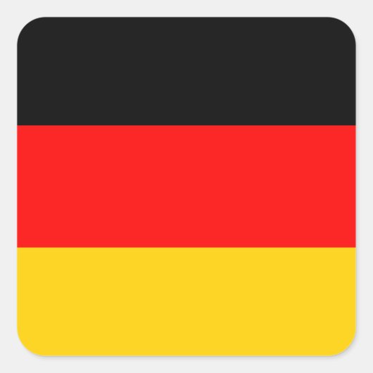 ドイツ国旗の正方形のステッカー スクエアシール (正面)