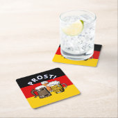 ドイツ国旗の漫画応援ビーズプロスト スクエアペーパーコースター (インサイチュ)