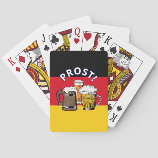 ドイツ国旗の漫画応援ビーズプロスト トランプ (裏面)